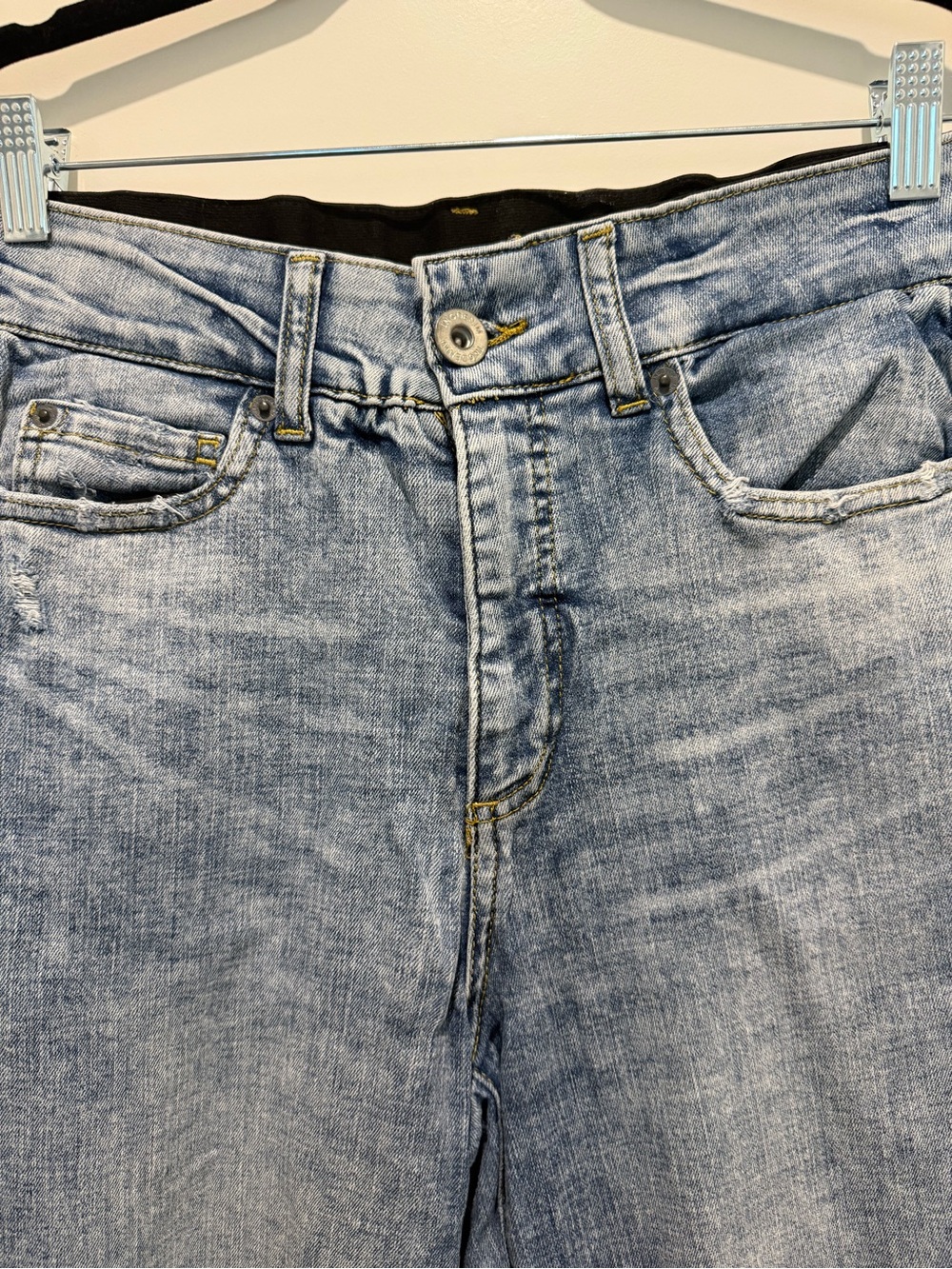 INC Denim High Waisted Distressed Elastic Waist Jeans - Picture 3 of 7